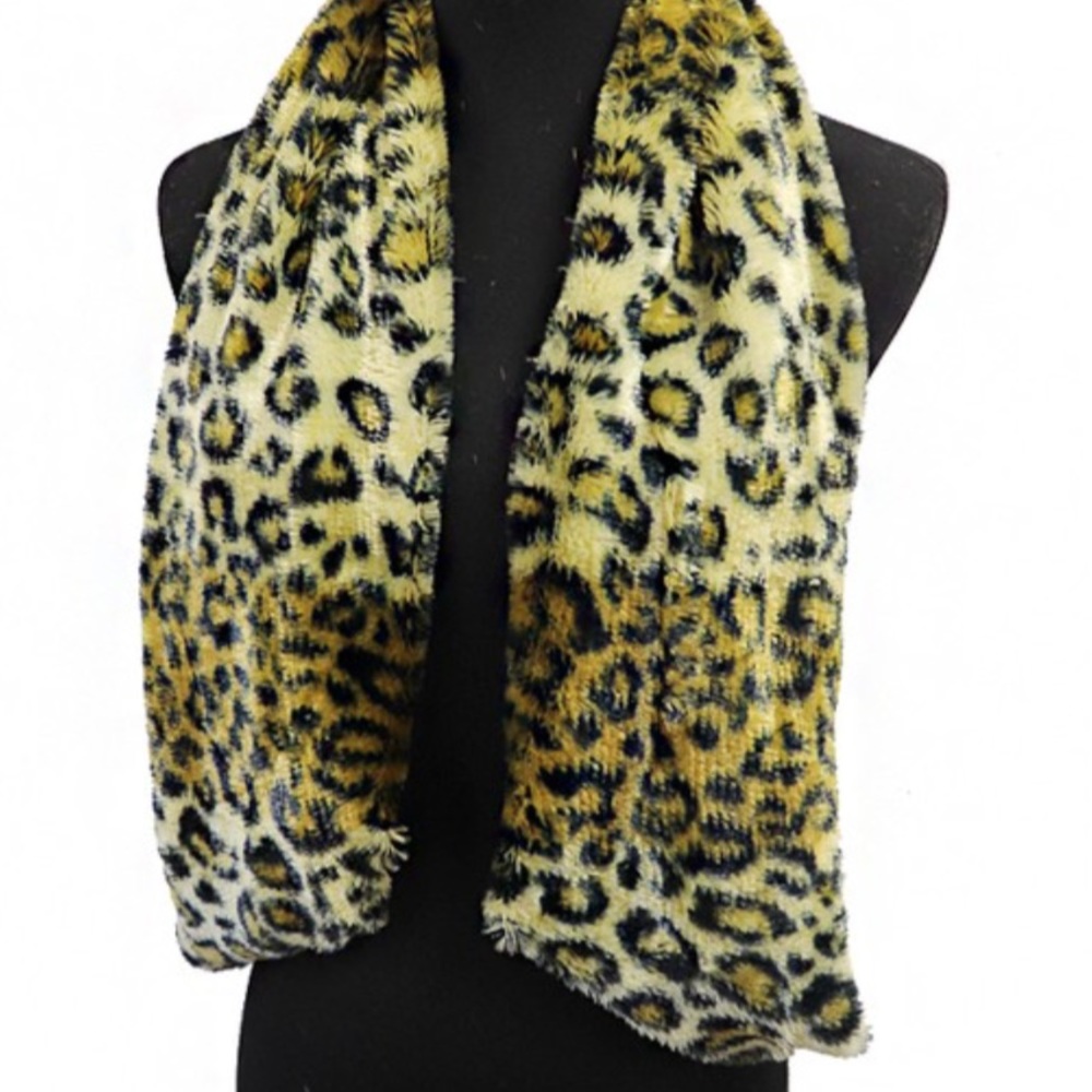 🎁 Animal Print Leopard Plush Faux Fur Soft Scarf - Picture 7 of 7